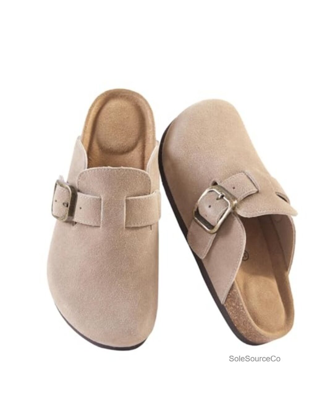 Genuine Suede Clogs for Women Leather Mules Arch Support Cork Footbed